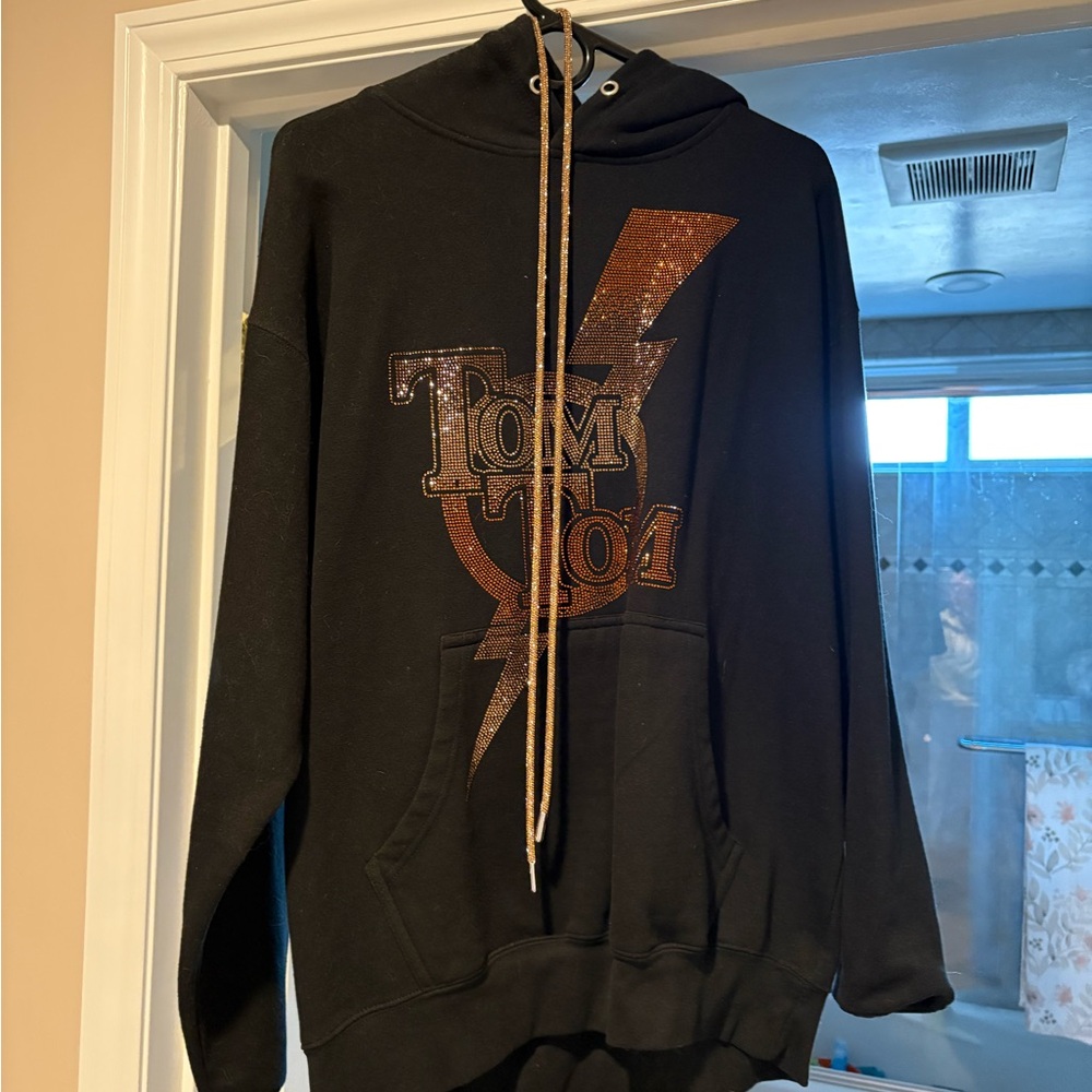 Tom Tom Black Sweater with Glitter Logo